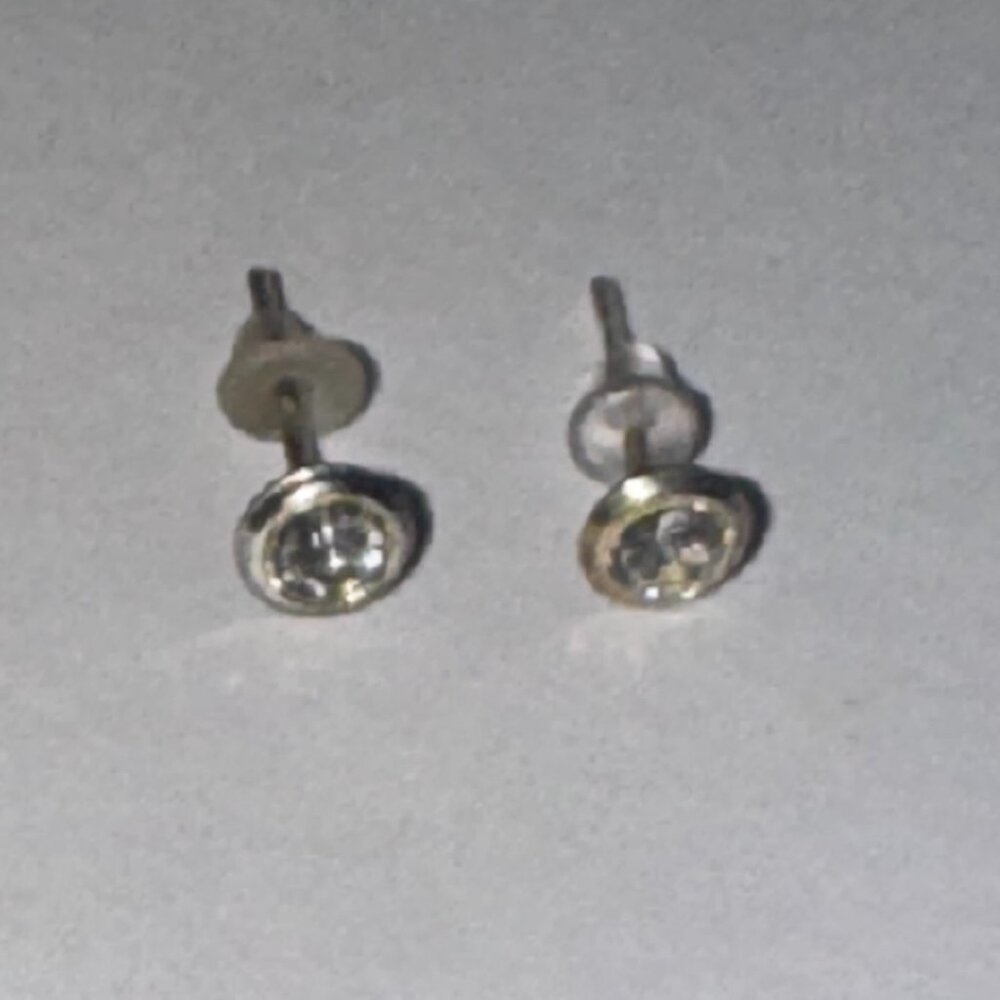 5 Mm Round Cz And Sterling Post Earrings
